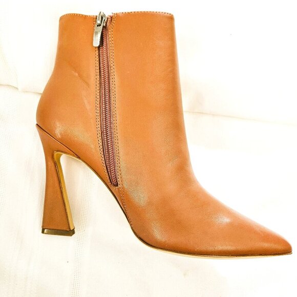 Nine West Shoes - Nine West Women's Pointed Toe Stiletto Tan 4" Heel Ankle  Boots Size 8.5M